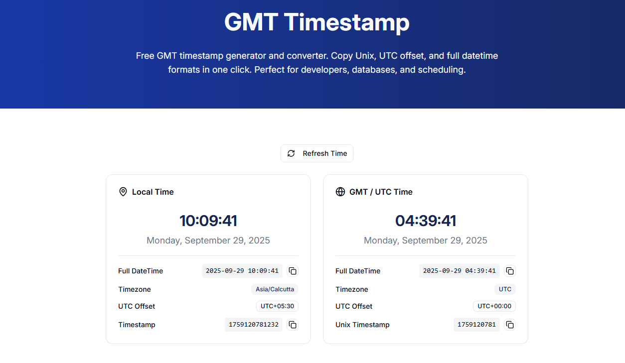 GMT Timestamp