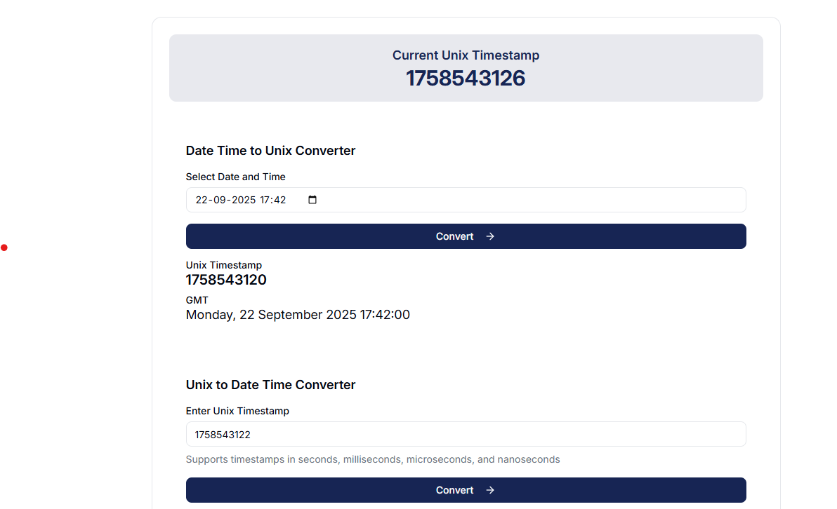 Unix Timestamp Converter