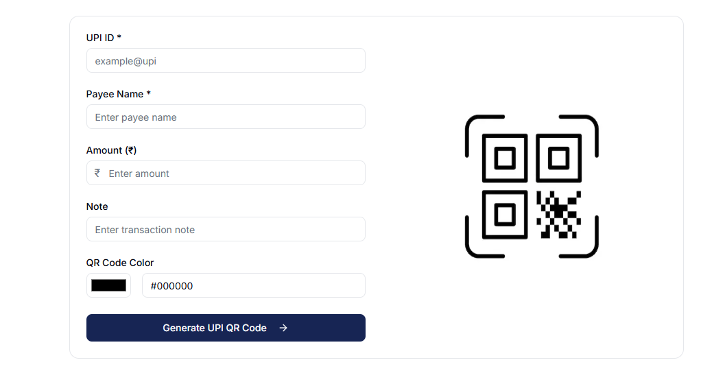 UPI QR Code Generator
